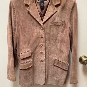 Dialogue Chestnut brown suede blazer